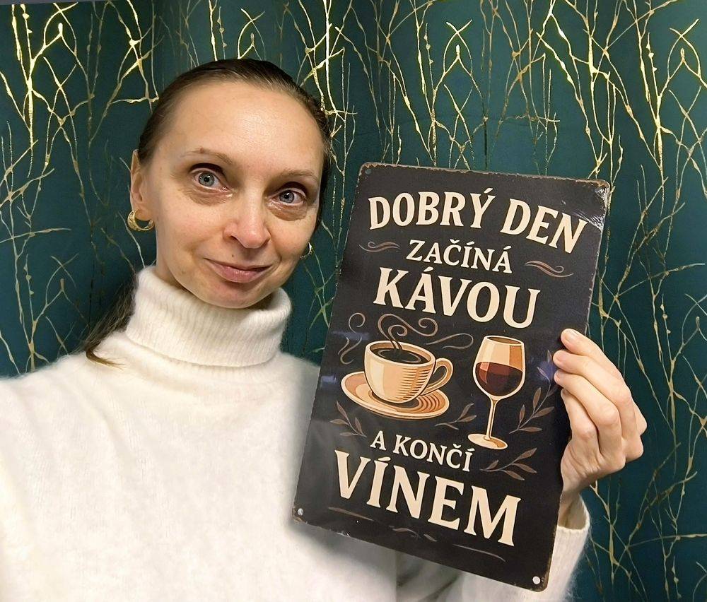 Dekorační cedule - Den s kávou